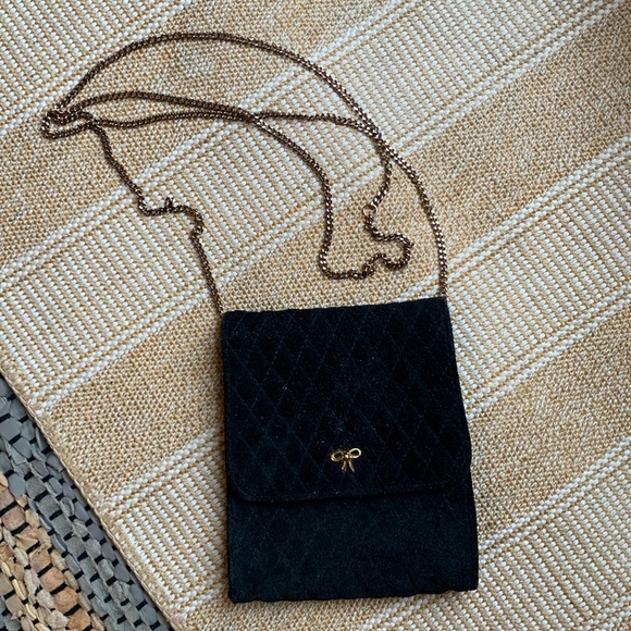 Bags Vintage Chanel Lookalike 9s Suede Leather Quilted Micro Purse